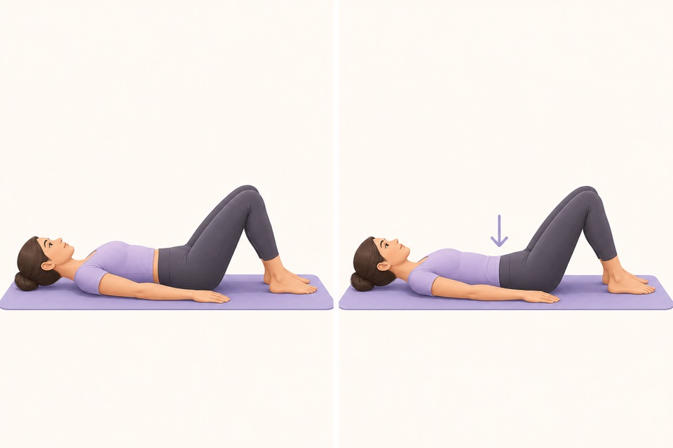 Wiggle exercise illustration showing a pelvic tilt.
